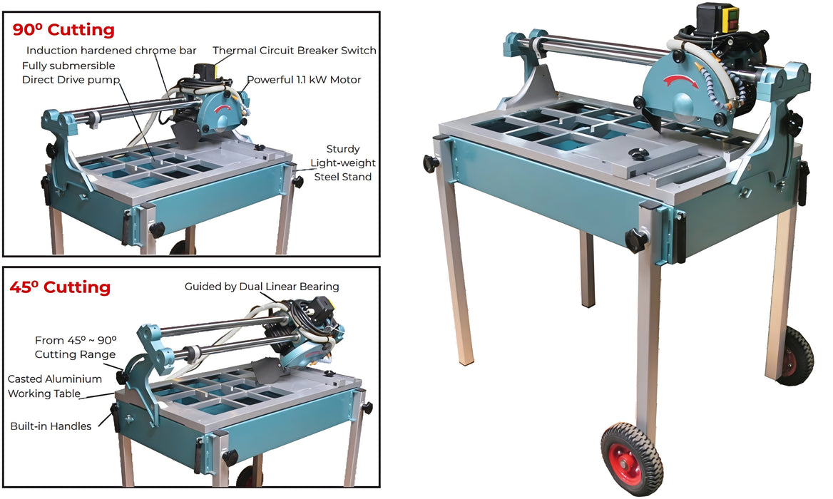 Abaco Stone Saw – TS1 (Portable Tile & Stone Wet Saw, 45° & 90° Cutting)