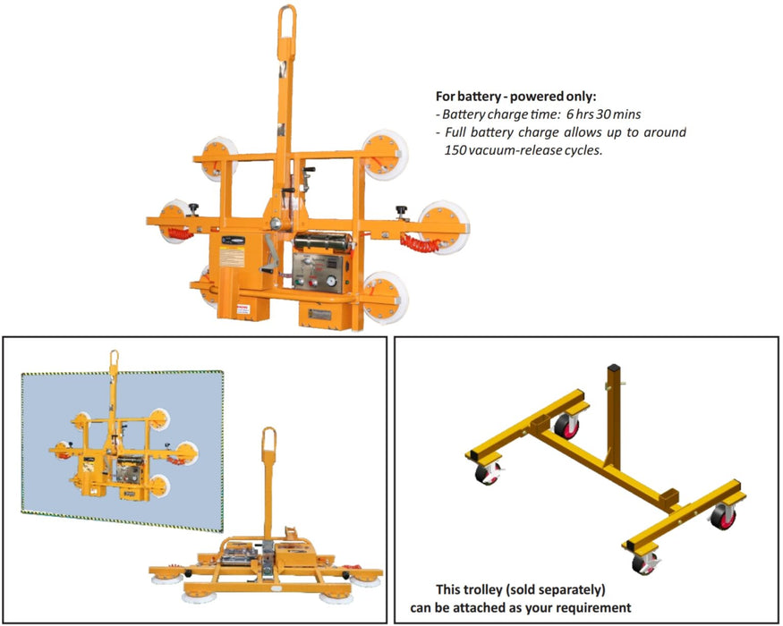Abaco Vacuum Lifter DVL480 – 1056 lb (480 kg) Battery-Powered Vacuum Slab Lifting System