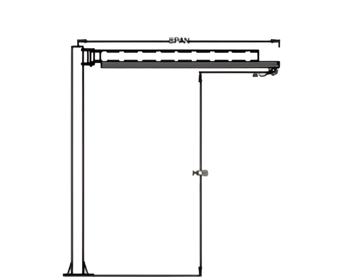 All Lift Cranes FTJ Series Floor Mounted Tool Jib Crane 100 Lbs Capacity 8' HUB