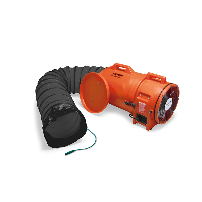 Blower with Canister & Ducting | 12'' | Axial Explosion-Proof (EX) Plastic | Allegro