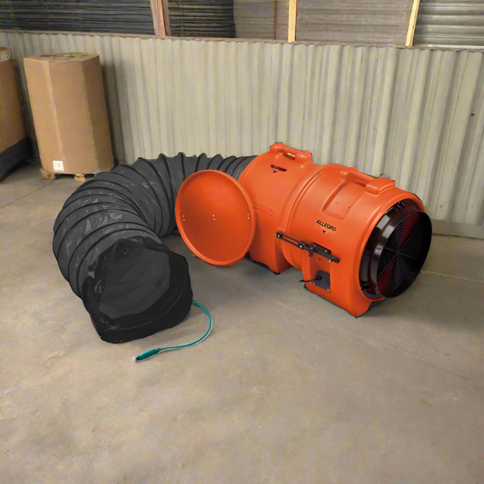 Blower with Canister & Ducting | 16'' | Axial Explosion-Proof (EX) Plastic | Allegro