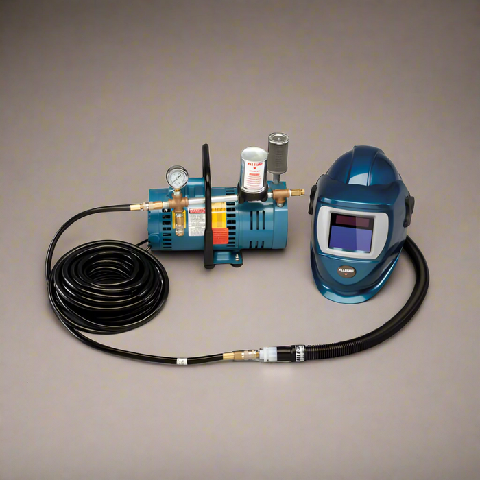 Supplied Air Shield and Blue Welding Helmet System, Deluxe | 50' Hose | Allegro 9248-02