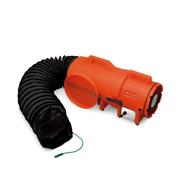 Blower with Compact Canister & Ducting | 8'' | Axial Explosion-Proof (EX) Plastic | Allegro