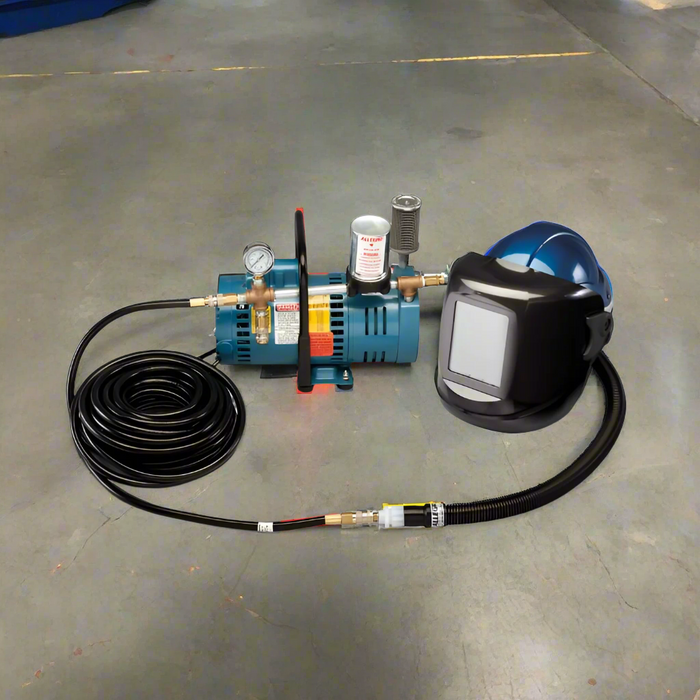 SAR Shield | with Black Welding Helmet System | 50' Hose | Allegro