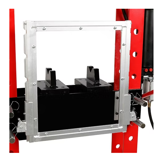 American Forge & Foundry AFF AFF 30 Ton Shop Press – Foot Air/Manual Pump, Hydraulic Ram, Guard & 10-Pc Adapter Set, Super Duty 852ASD