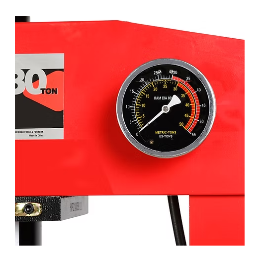 American Forge & Foundry AFF AFF 30 Ton Shop Press – Foot Air/Manual Pump, Hydraulic Ram, Guard & 10-Pc Adapter Set, Super Duty 852ASD