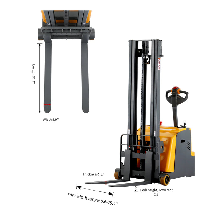 Electric Stacker | Counterbalanced | 1200 lbs. Capacity | 118'' Lifting | Apollolift A-3031