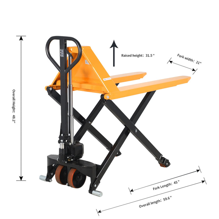 Pallet Jack | 2200 lbs. Capacity | 45'' x 21''  | 31.5'' Lift Height | Apollolift A-1014