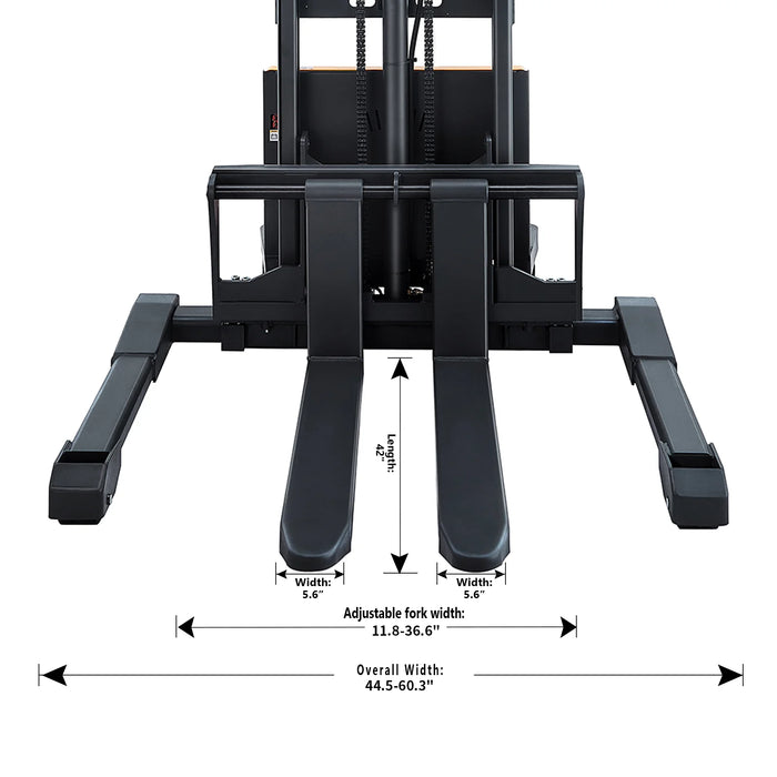 Electric Straddle Stacker | 3300 lbs. Capacity | 118'' Lifting Height | Apollolift A-3012