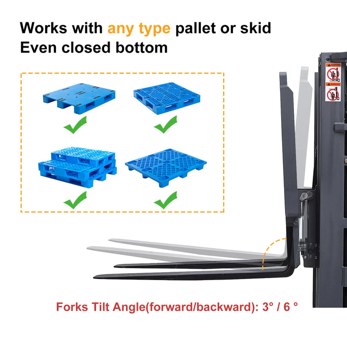 Electric Stacker | Counterbalanced | 3300 lbs. Capacity | 117'' Lifting | Apollolift A-3032