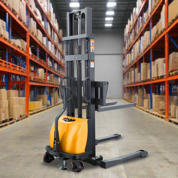 Semi-Electric Straddle Stacker | 3300 lbs. Capacity | Lifting Height 118'' | Apollolift A-3010