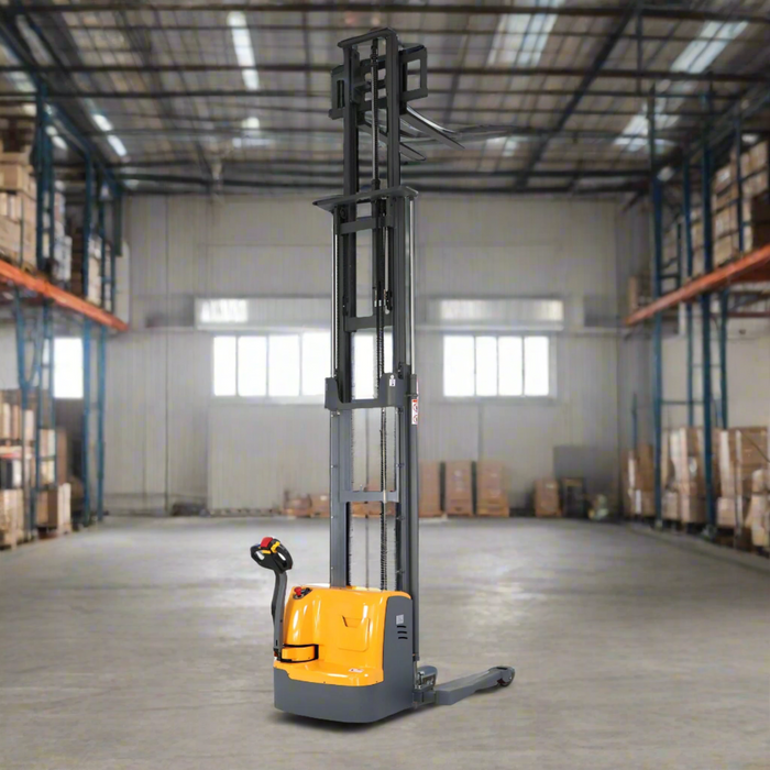 Full Electric Walkie Stacker | 3300 lbs. Capacity | Lifting Height 177'' | Apollolift A-3029