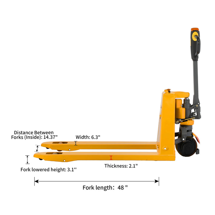 Electric Pallet Jack | Lithium Battery | 3300 lbs. | Hydraulic Pallet Truck | Apollolift A-1034