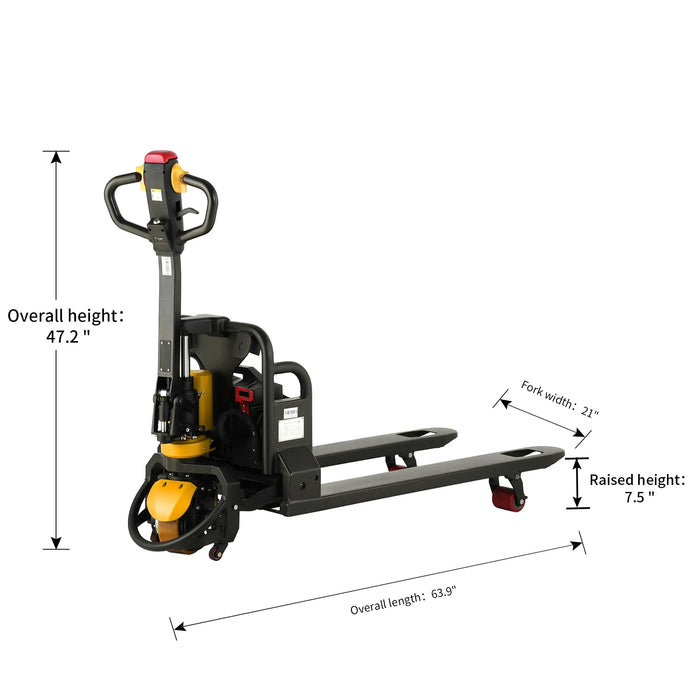 Pallet Jack | Battery Powered | 3300 lbs. Capacity | 45'' x 21'' | Apollolift A-1019