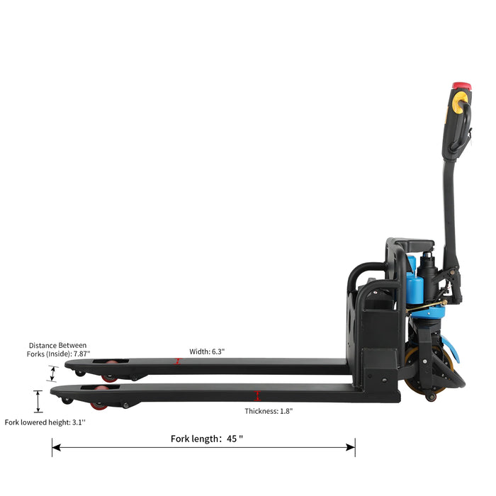 Pallet Jack | Battery Powered | 3300 lbs. Capacity | 45'' x 21'' | Apollolift A-1021