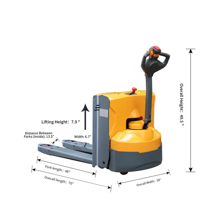 Electric Walkie Pallet Jack | 4400 lbs. Capacity | 48'' x 27'' | Apollolift A-1023