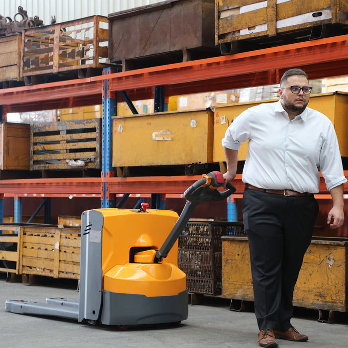 Electric Walkie Pallet Jack | 4400 lbs. Capacity | 48'' x 27'' | Apollolift A-1023