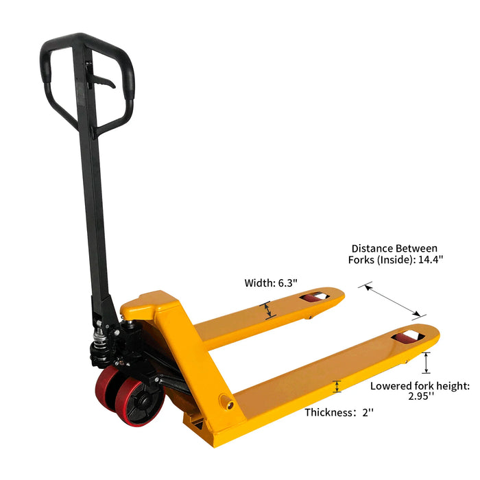 Pallet Jack | 5500 lbs. Capacity | 48'' x 27'' | 7.3" Lift Height | Apollolift A-1007