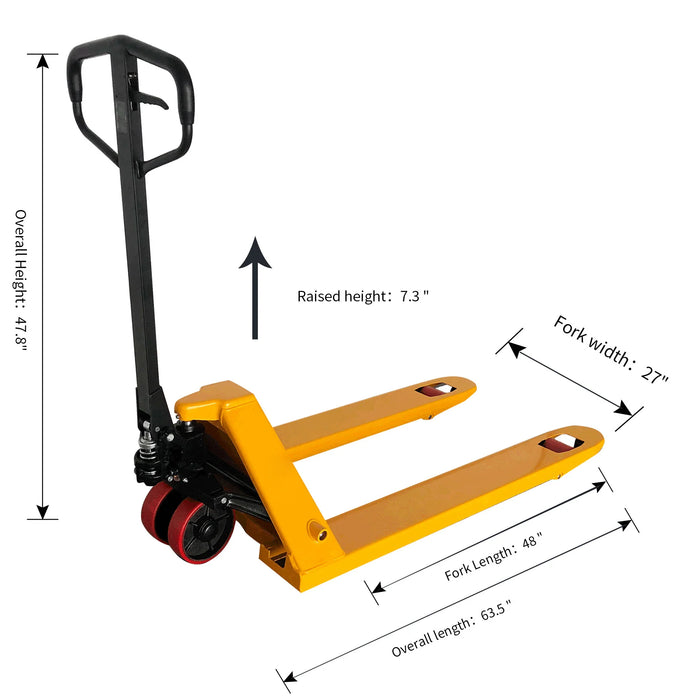 Manual Pallet Jack | Hydraulic | 6600 lbs. Capacity | 48'' x 27'' | Apollolift A-1031