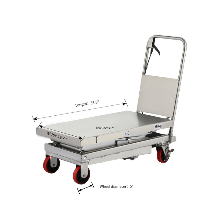 Apollo Lift Stainless Double Scissors Lift Table 35.8" x 19.7" 770 lbs. A-2009