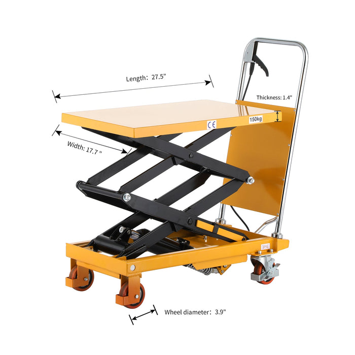 Apollo Lift 27.6" x 17.7" Double Scissor Lift Table 330 lbs. A-2006