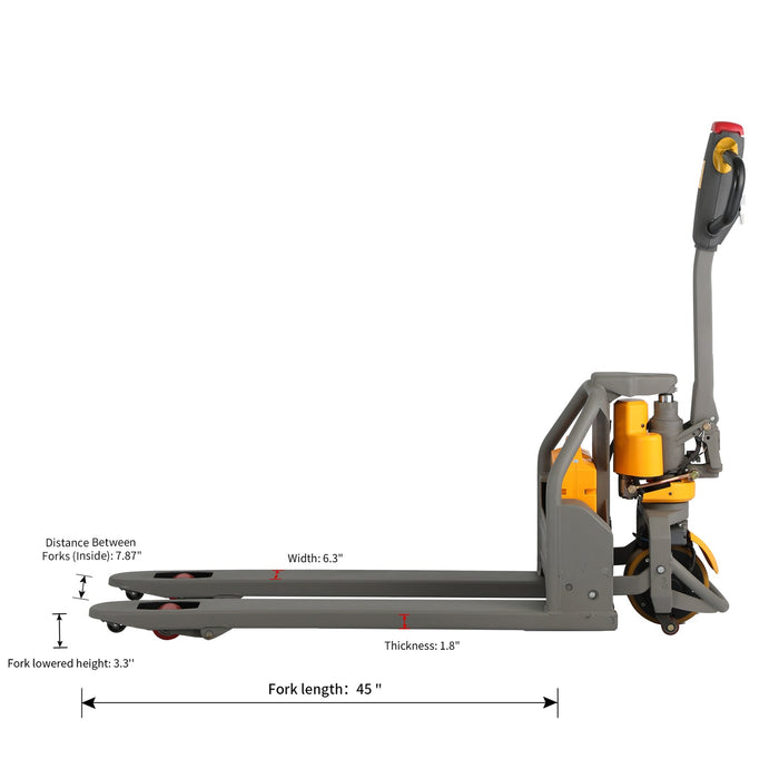 Apollo Lift Electric Walkie Pallet Truck 45" x 21" 3300 lbs. A-1019