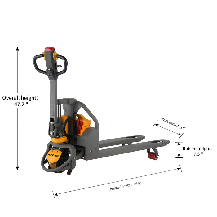 Apollo Lift Electric Walkie Pallet Truck 45" x 21" 3300 lbs. A-1019