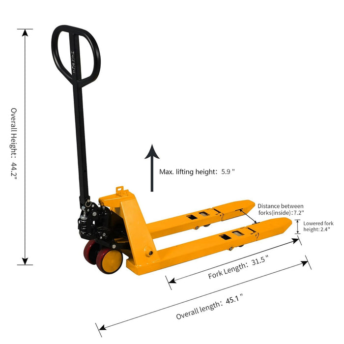 Apollo Lift Foldable Mini Pallet Jack Light Duty 31.5" x 15" 2200 lbs. A-1033