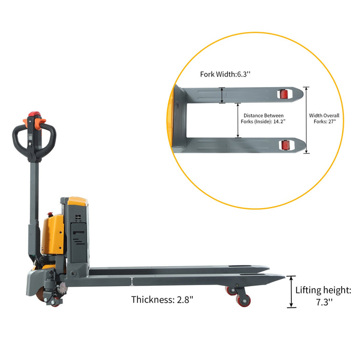 Apollo Lift Li-ion Powered Pallet Truck 48" x 27" 4400 lbs A-1038