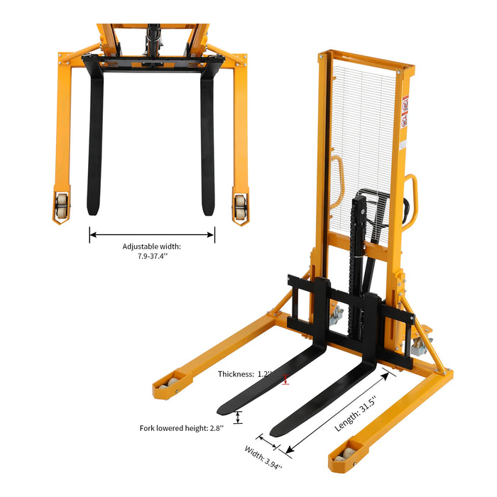 Straddle Stacker | 2200 lbs. Capacity | 63'' Lift Height | Apollolift A-3005