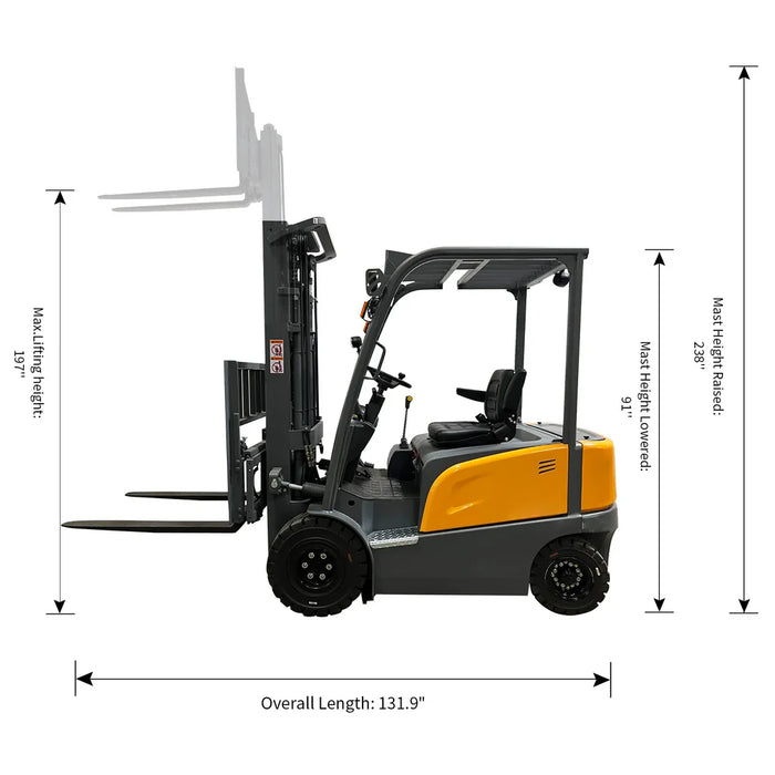 Electric Forklift | Lead Acid Battery | 5500 lbs. Capacity | Lift Height 197'' | Apollolift A-4004