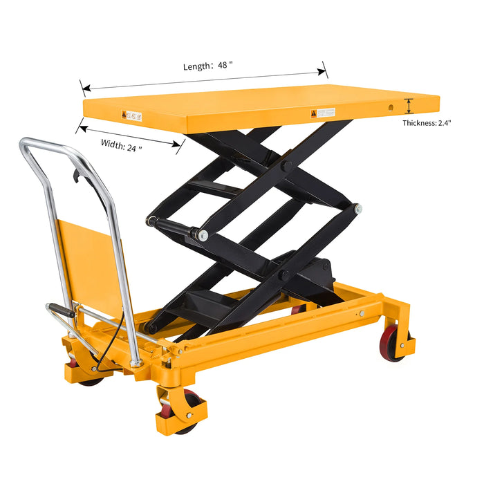 Double Scissor Lift Table | 1760 lbs Capacity | Lifting Height 59'' | Apollolift A-2010