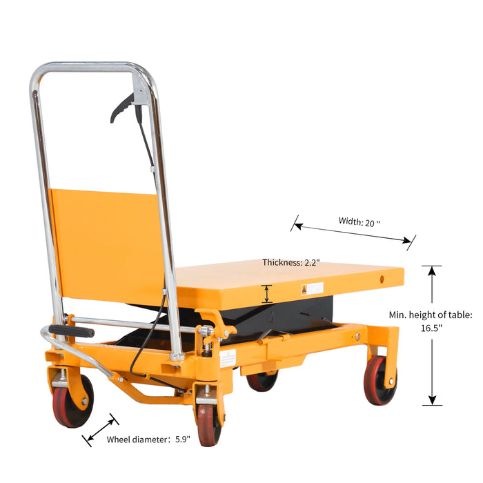 Single Scissor Lift Table | 1760 lbs Capacity | Lifting Height 39.5'' | Apollolift A-2005