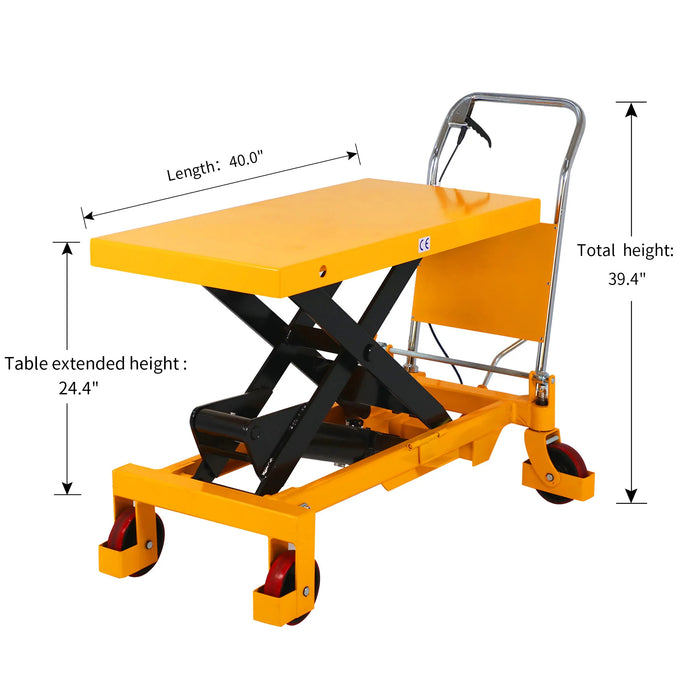 Single Scissor Lift Table | 2200 lbs Capacity | Lifting Height 39.4'' | Apollolift A-2014