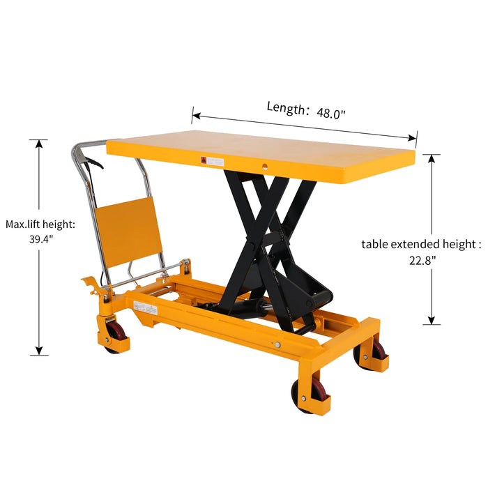 Single Scissor Lift Table | 3300 lbs Capacity | Lifting Height 39.4'' | Apollolift A-2015