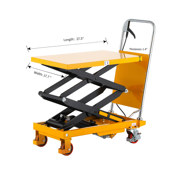 Double Scissor Lift Table | 330 lbs Capacity | Lifting Height 43.3'' | Apollolift A-2003