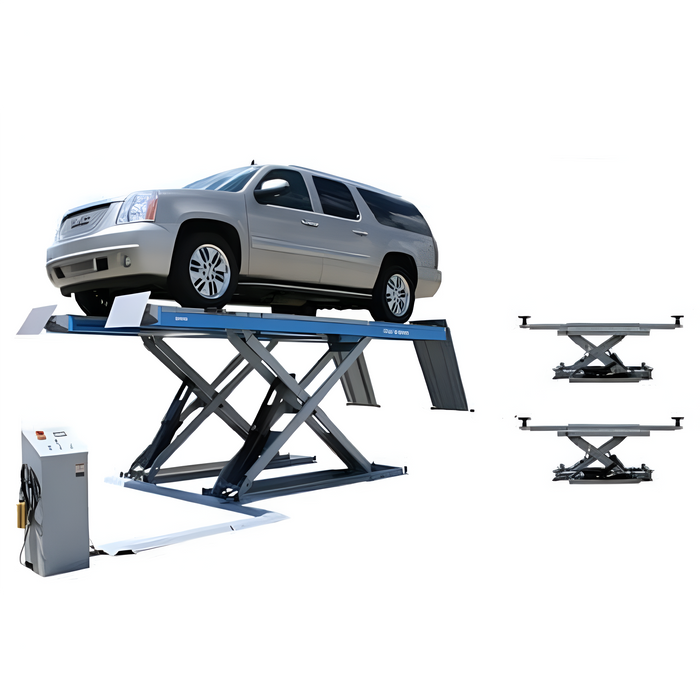 Atlas 12ASL 12,000 lb Alignment Scissor Lift with Dual RJ-6 Rolling Jacks – Flush Mount Lift Combo (Model: ATTD-12ASL-COMBO-FPD)