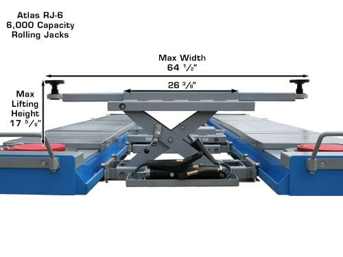 Atlas 12ASL 12,000 lb Alignment Scissor Lift + RJ‑6 Rolling Jacks Combo (Will Call) | ATTD‑12ASL‑COMBO
