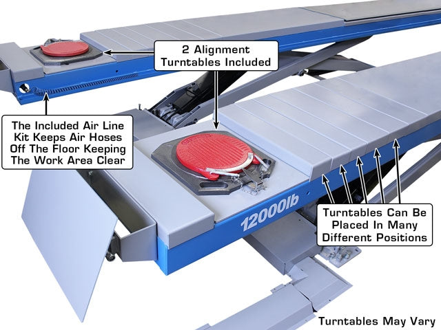 Atlas 12ASL 12,000 lb Alignment Scissor Lift + RJ‑6 Rolling Jacks Combo (Will Call) | ATTD‑12ASL‑COMBO
