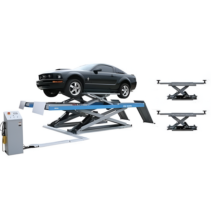 Atlas 12AWFSL 12,000 lb Alignment Scissor Lift with Dual RJ-6 Rolling Jacks – Open Front, Flush Mount Combo (Model: ATTD-12AWFSL-COMBO-FPD)
