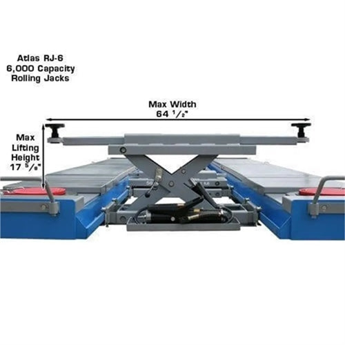 Atlas 12AWFSL 12,000 lb Alignment Scissor Lift + RJ‑6 Rolling Jacks Combo (Will Call) | ATTD‑12AWFSL‑COMBO
