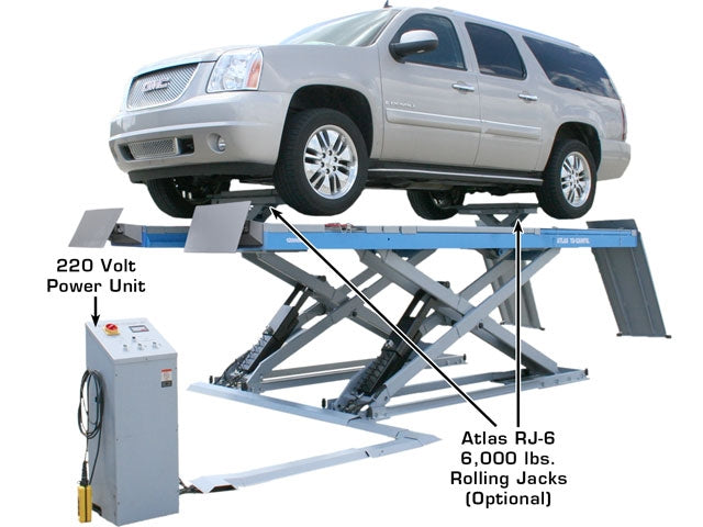 Atlas 12AWFSL 12,000 lb Alignment Scissor Lift – “Wheels Free” System | ATTD‑12AWFSL‑N