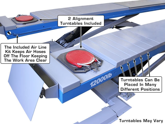 Atlas 12AWFSL 12,000 lb Alignment Scissor Lift – “Wheels Free” System | ATTD‑12AWFSL‑N