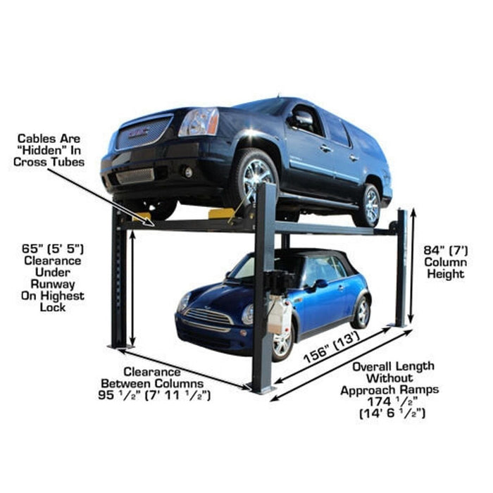 Atlas 408SL 8,000 LB Portable 4-Post Car Lift | Super Deluxe Hobbyist Automotive Lift | Model ATTD-408SL