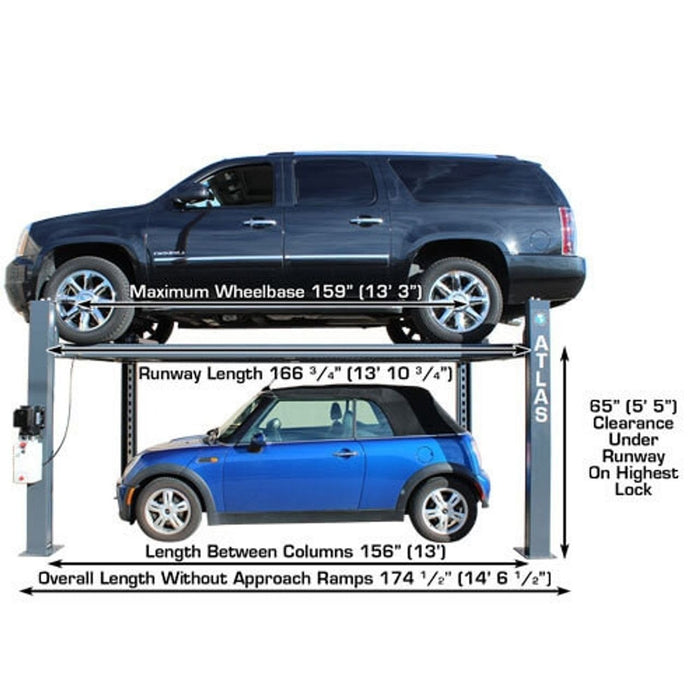 Atlas 408SL 8,000 LB Portable 4-Post Car Lift | Super Deluxe Hobbyist Automotive Lift | Model ATTD-408SL