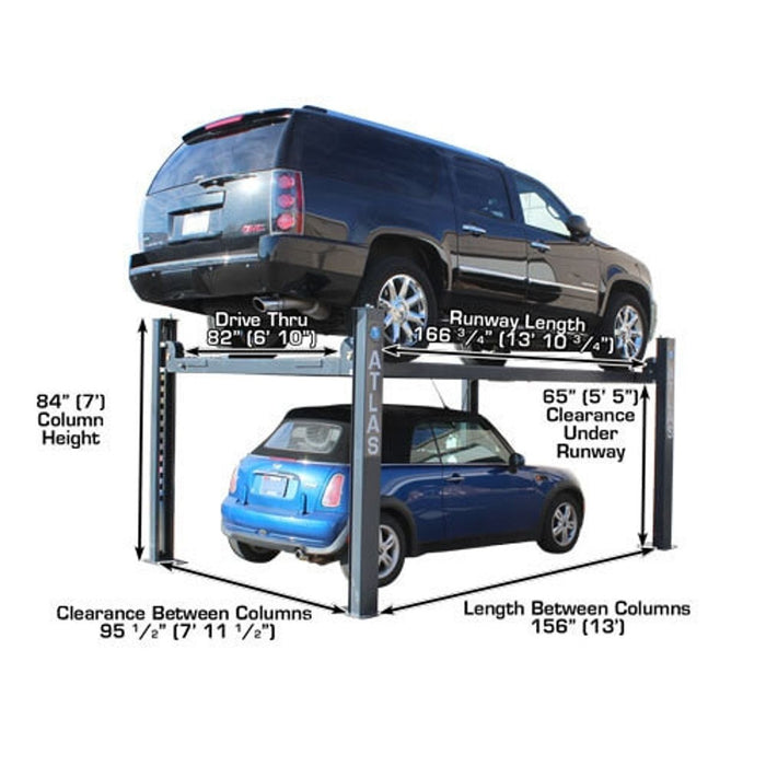 Atlas 408SL 8,000 LB Portable 4-Post Car Lift | Super Deluxe Hobbyist Automotive Lift | Model ATTD-408SL