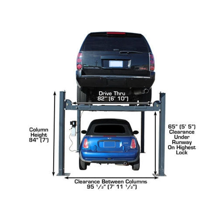 Atlas 408SL 8,000 LB Portable 4-Post Car Lift | Super Deluxe Hobbyist Automotive Lift | Model ATTD-408SL