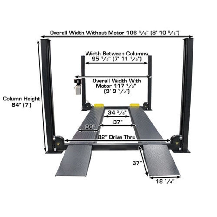 Atlas 408SL 8,000 LB Portable 4-Post Car Lift | Super Deluxe Hobbyist Automotive Lift | Model ATTD-408SL