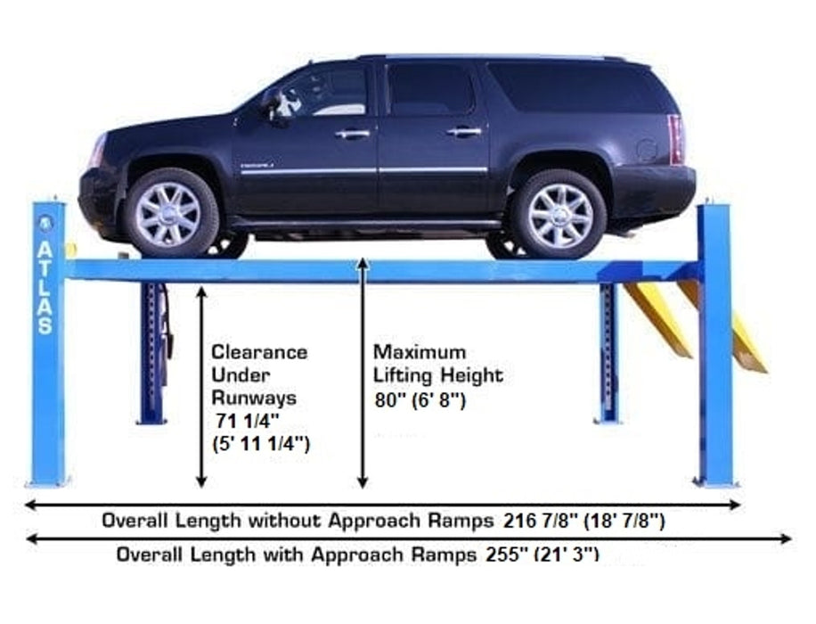 Atlas 414 Commercial 4-Post Lift – 14,000 lb Capacity Heavy-Duty Vehicle Lift | Atlas Automotive Equipment ATTD-414