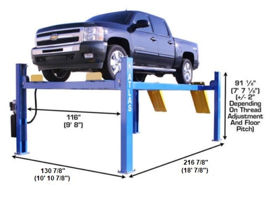 Atlas 414 Commercial 4-Post Lift – 14,000 lb Capacity Heavy-Duty Vehicle Lift | Atlas Automotive Equipment ATTD-414